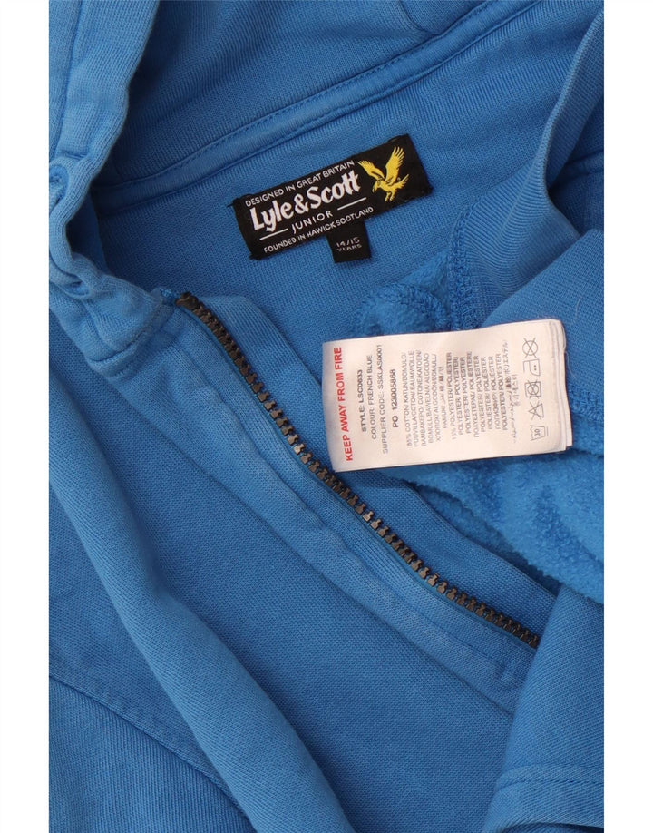 Lyle & Scott Boys hættetrøje med lynlås 14-15 år blå bomuld