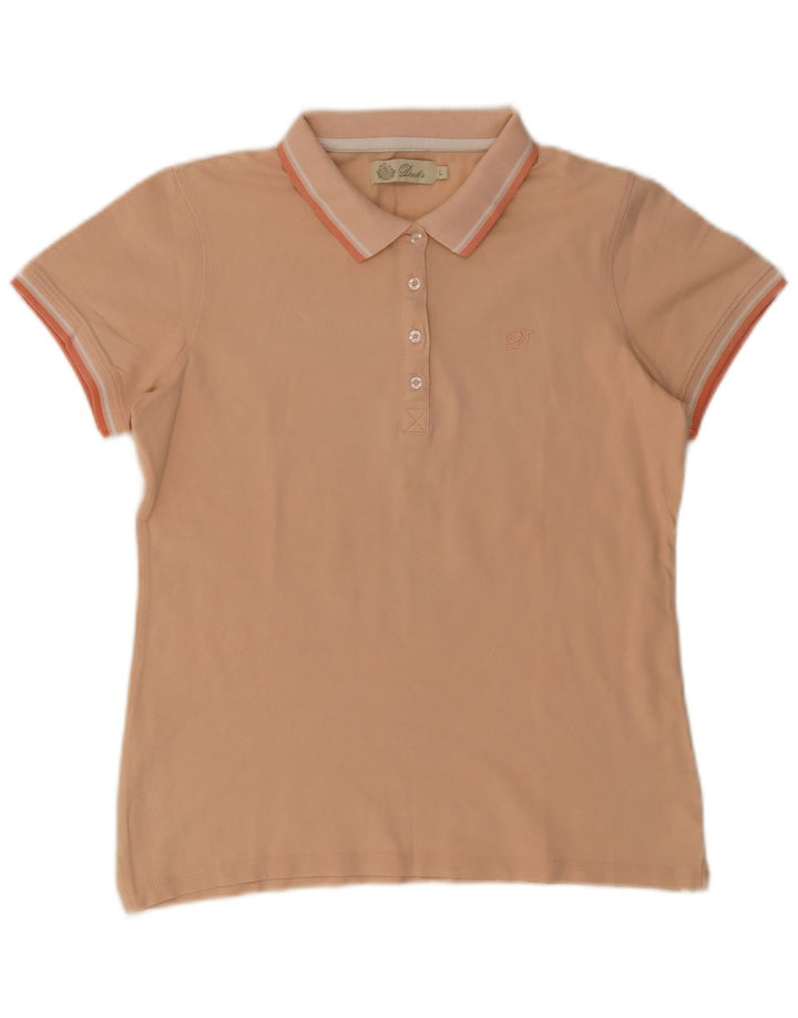 Dacks Dame Polo Shirt UK 14 Stor Orange Bomuld