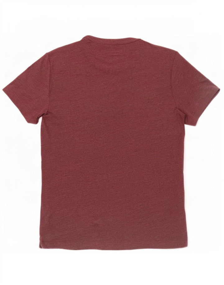 French Connection Herre T-shirt Top Medium Maroon Flecked Bomuld
