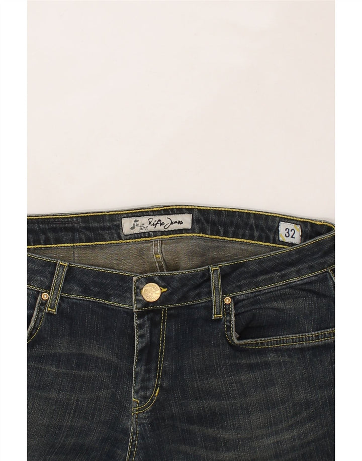 RIFLE Womens Slim Jeans W32 L31 Navy Blue Cotton Vintage Rifle and Second-Hand Rifle from Messina Hembry 