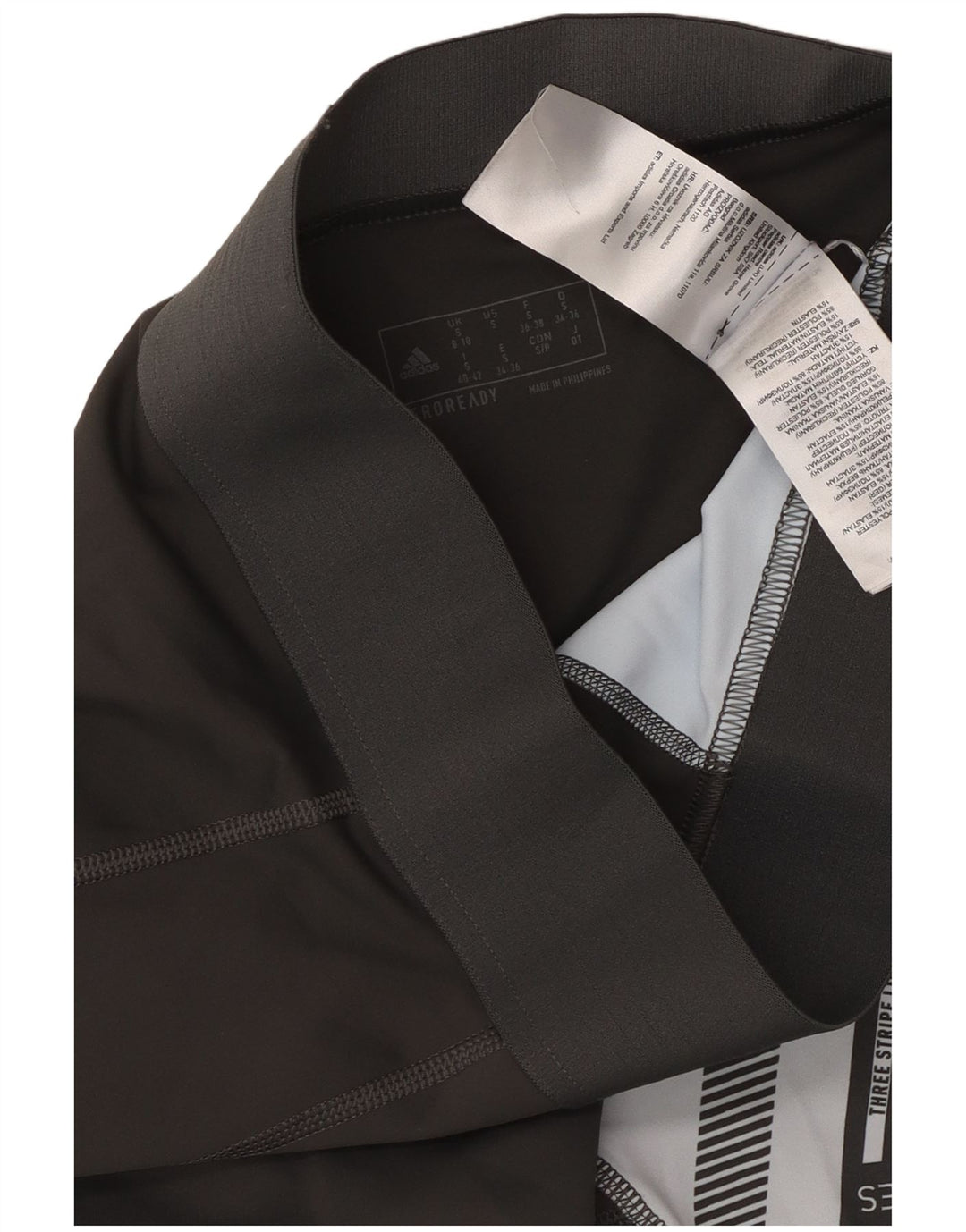 ADIDAS Womens Three Stripes Leggings UK 8/10 Small Black Geometric