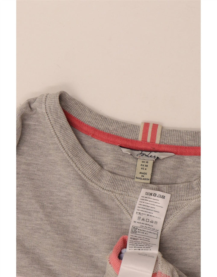 Joules Womens Crop Oversized Sweatshirt Jumper UK 10 Small Gråstribet
