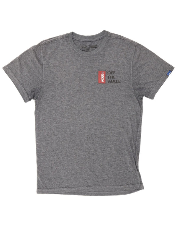 VANS Herre Custom Fit grafisk T-shirt Top Lille grå Flecked Bomuld