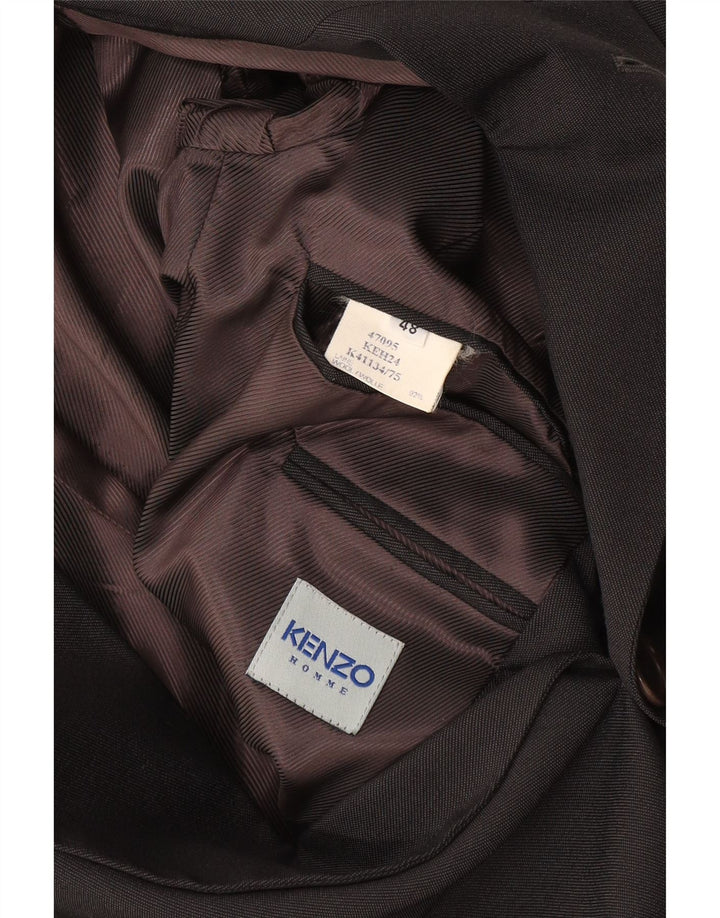 KENZO Herre 3-knaps blazerjakke IT 48 Mellem marineblå uld