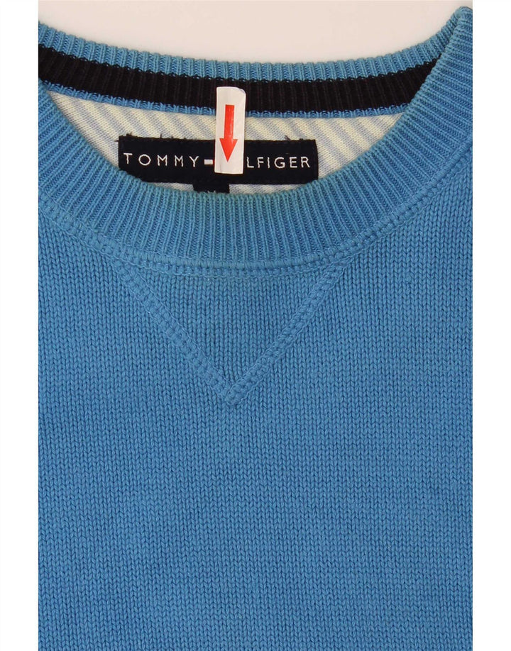 Tommy Hilfiger Herre Crew Neck sweater mellemblå bomuld