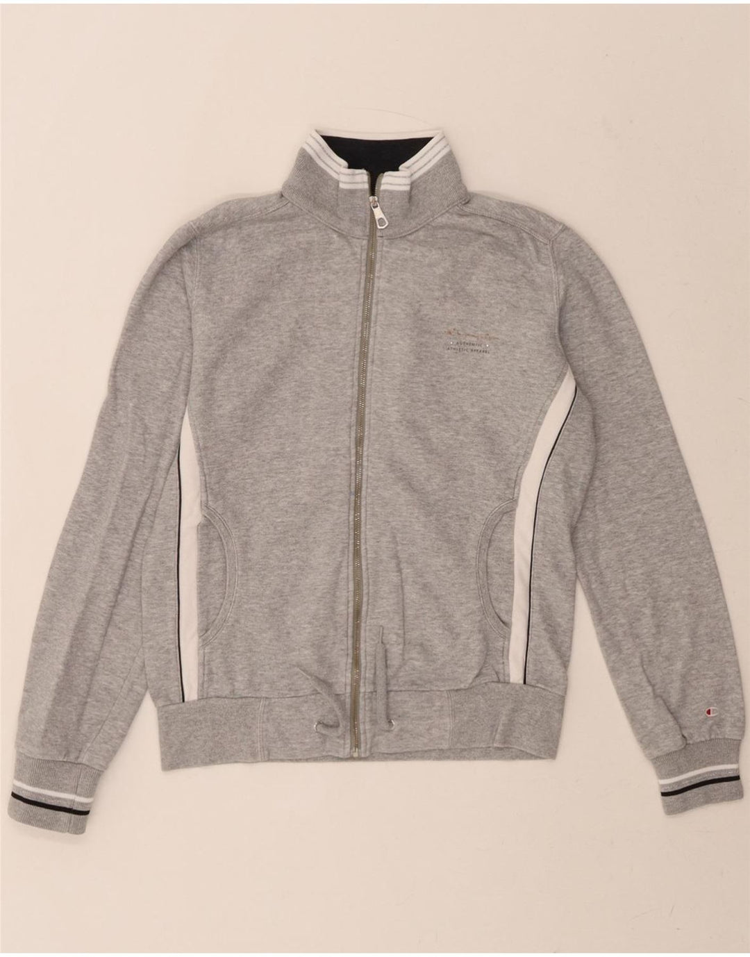 CHAMPION Womens Tracksuit Top Jacket UK 14 Medium Grey Cotton Vintage Champion and Second-Hand Champion from Messina Hembry 