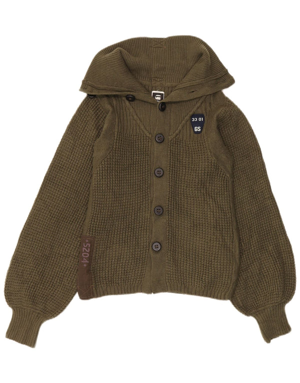 G-Star Dame Cardigan Sweater UK 12 Medium Khaki Akryl