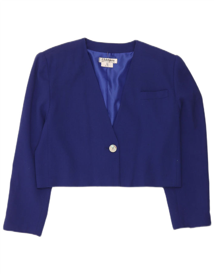 J.TIKTINER Dame Crop 1-knap blazerjakke EU 42 Large Navy Blue