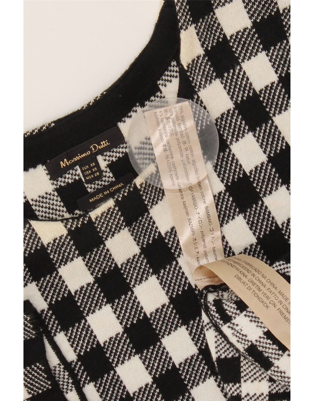 MASSIMO DUTTI Dame Maxikjole UK 4 XS sort ternet bomuld
