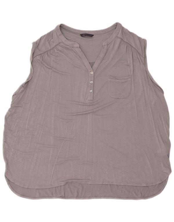 Marks & Spencer Dame ærmeløs bluse Top UK 24 4XL Grå Viscose