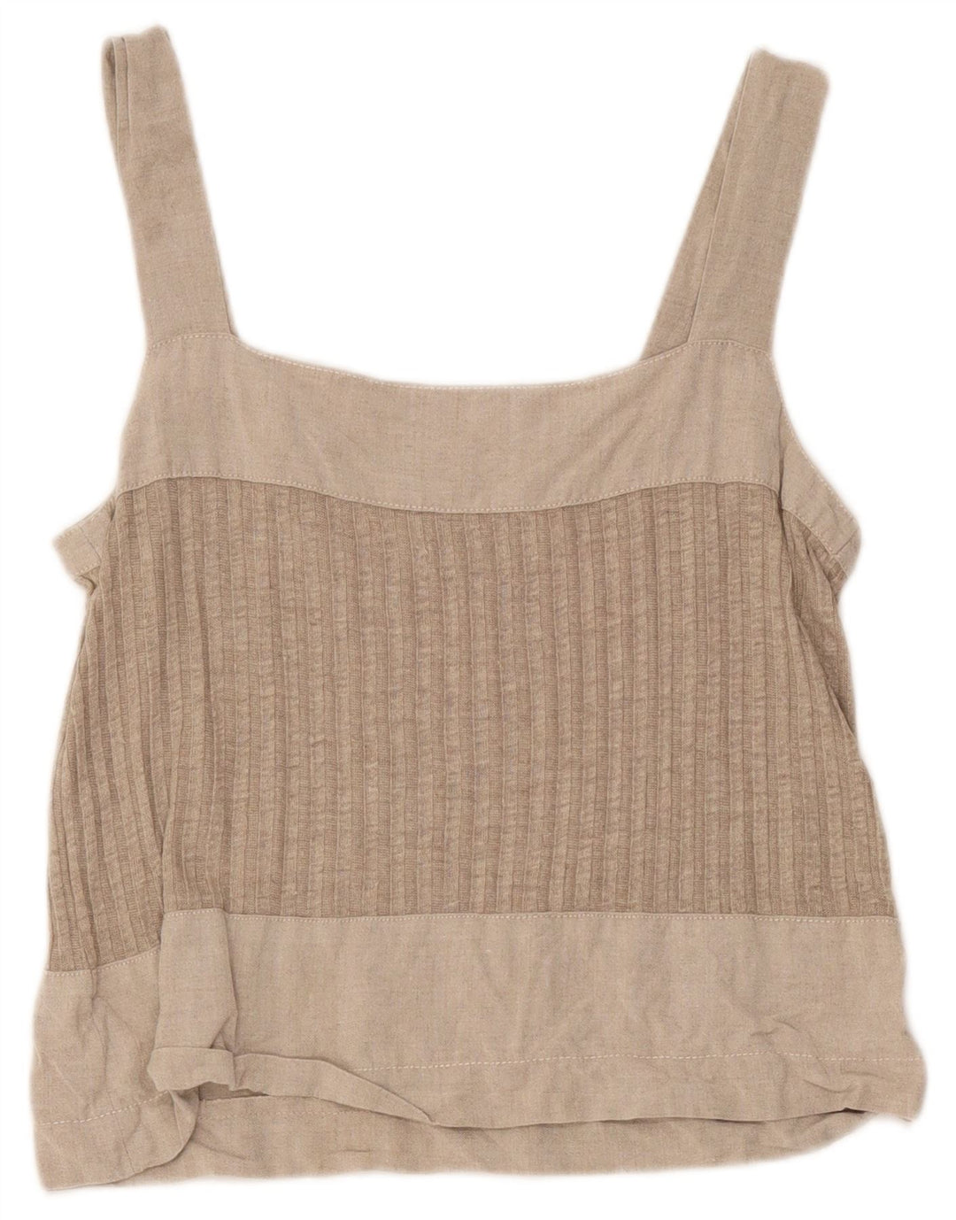 Vintage Dame Crop Cami Top UK 8 Small Grey Colourblock