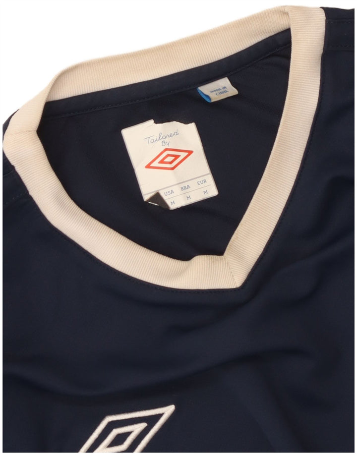 Umbro Herre T-Shirt Top Medium Navy Blue Colourblock