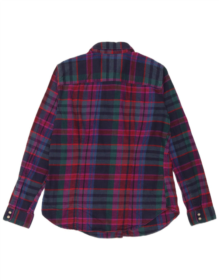 EDDIE BAUER Flanellskjorte til kvinder UK 10 Lille flerfarvet plaid bomuld
