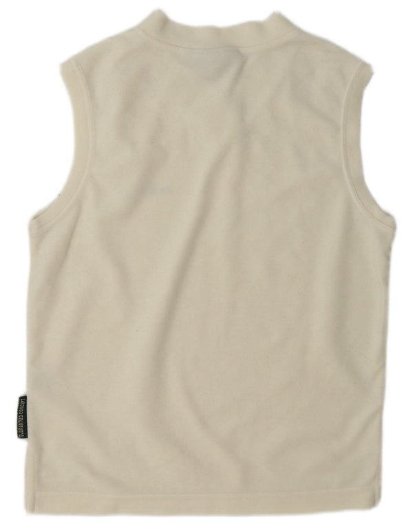 Chervo Dame Velour Vest Top IT 44 Medium Off White Paisley Polyester