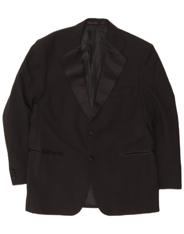 Marks & Spencer Herre 2-knaps blazerjakke UK 42 Stor sort polyester