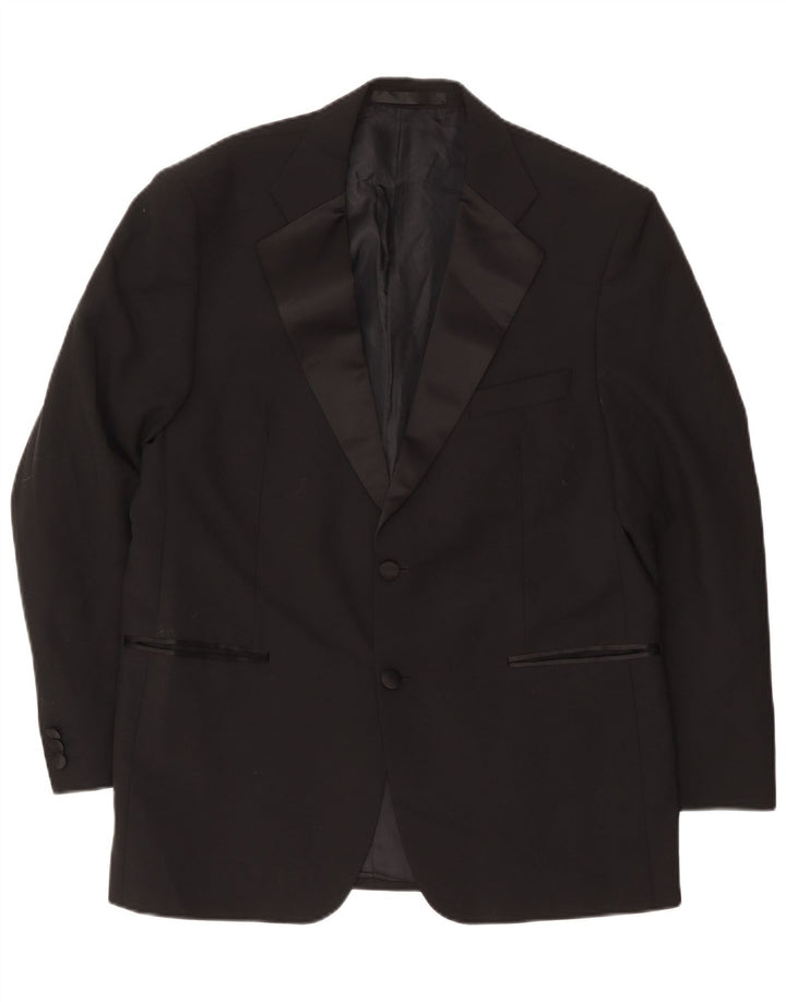 Marks & Spencer Herre 2-knaps blazerjakke UK 42 Stor sort polyester