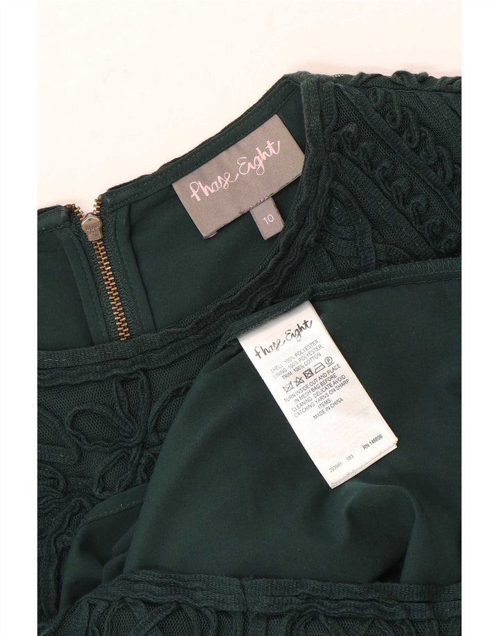 Phase Eight Womens Lace Sheath Dress UK 10 Small Green Floral Polyester