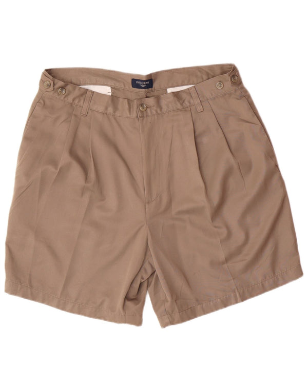 DOCKERS Herre Pegged Chino Shorts W36 Large Brown Polyester