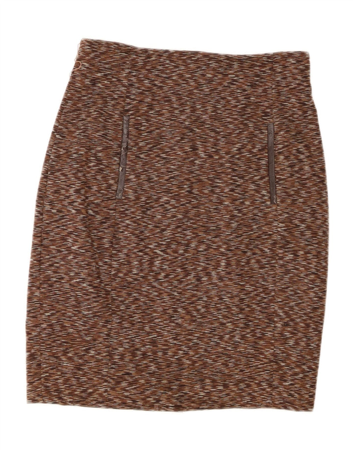 CALVIN KLEIN Dame Pencil Skirt Large W32 Brown Flecked Polyester