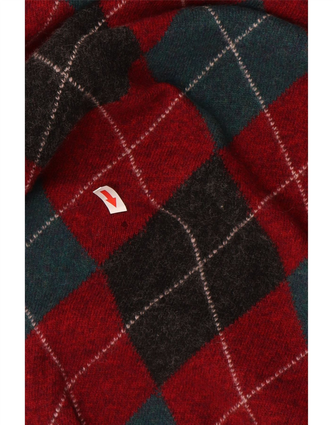 Rian Rucci Herre Crew Neck Jumper Sweater IT 56 XL Rød Argyle/Diamond