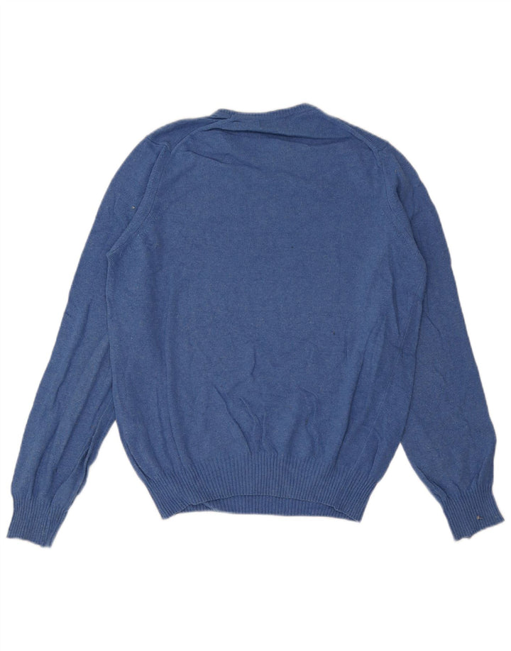 ZARA sweater med rund hals til mænd mellemblå viskose