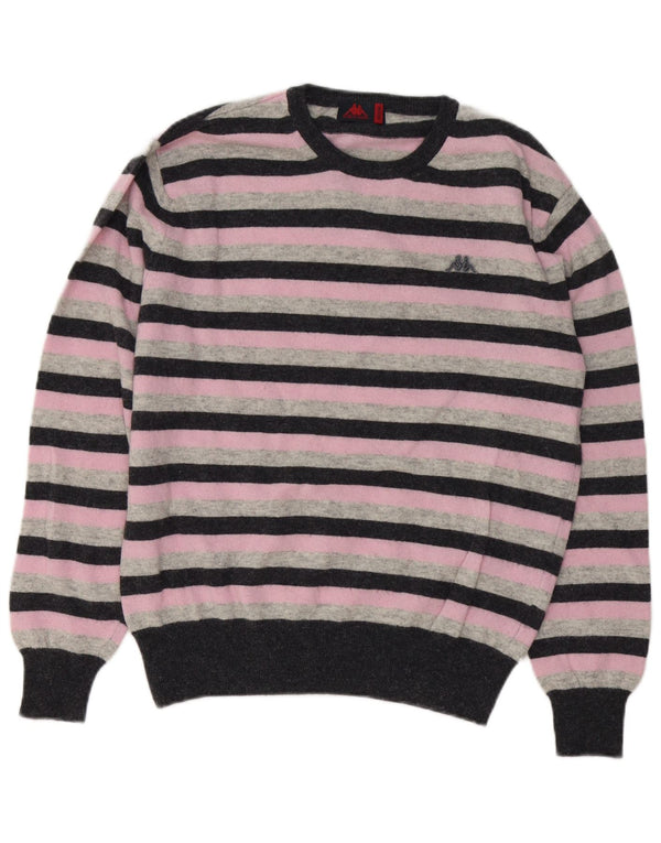 Kappa Herre trøjetrøje med rund hals Medium Pink Stribet lammeuld