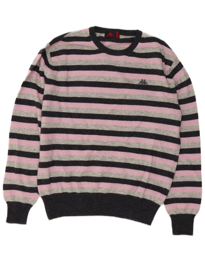 Kappa Herre trøjetrøje med rund hals Medium Pink Stribet lammeuld