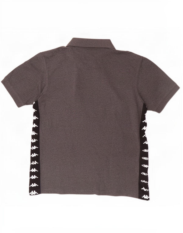 Kappa Herre grafisk poloshirt Stor grå Colourblock Bomuld