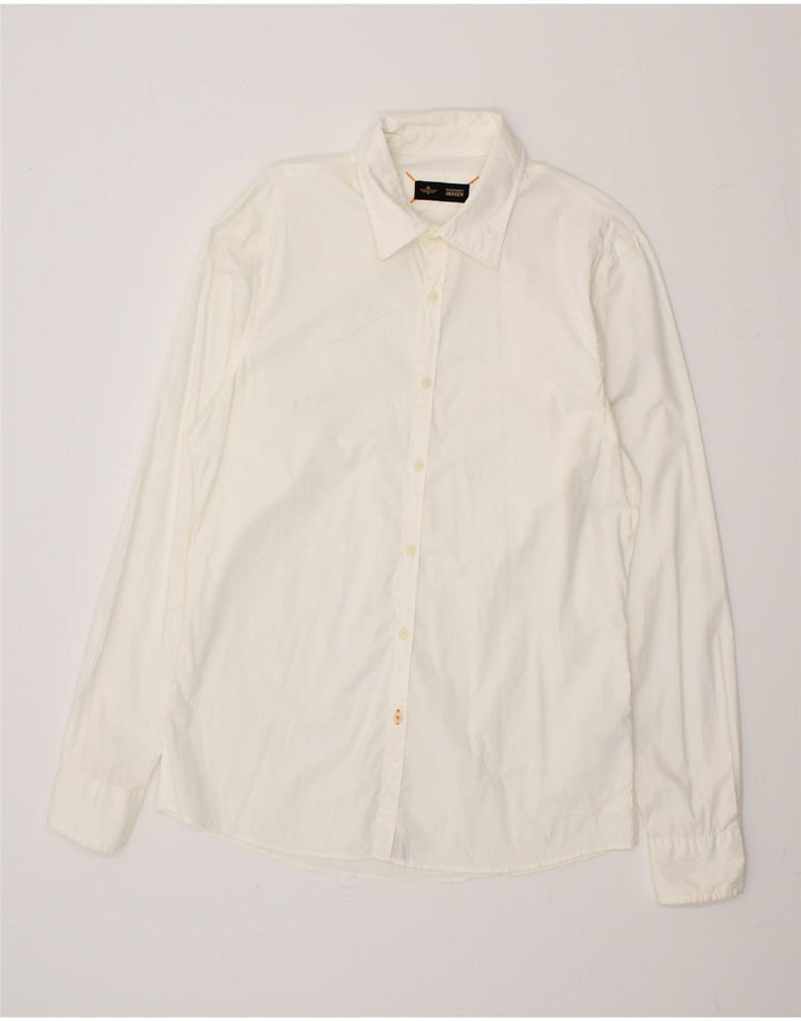 DEKKER Mens Shirt Medium White Cotton Vintage Dekker and Second-Hand Dekker from Messina Hembry 