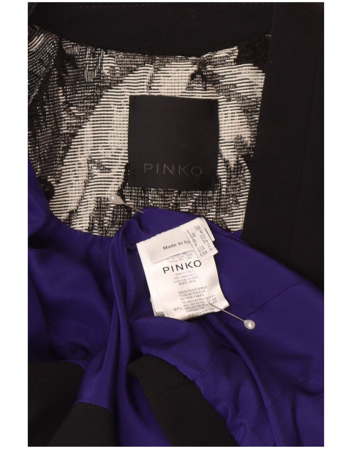 Pinko Womens Crop 1-knap blazerjakke UK 6 XS Black Floral Polyester
