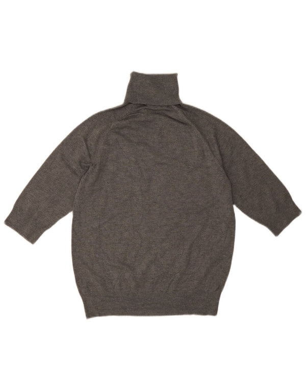 Zara Dame 3/4 ærmer rullehals sweater UK 12 mellemgrå