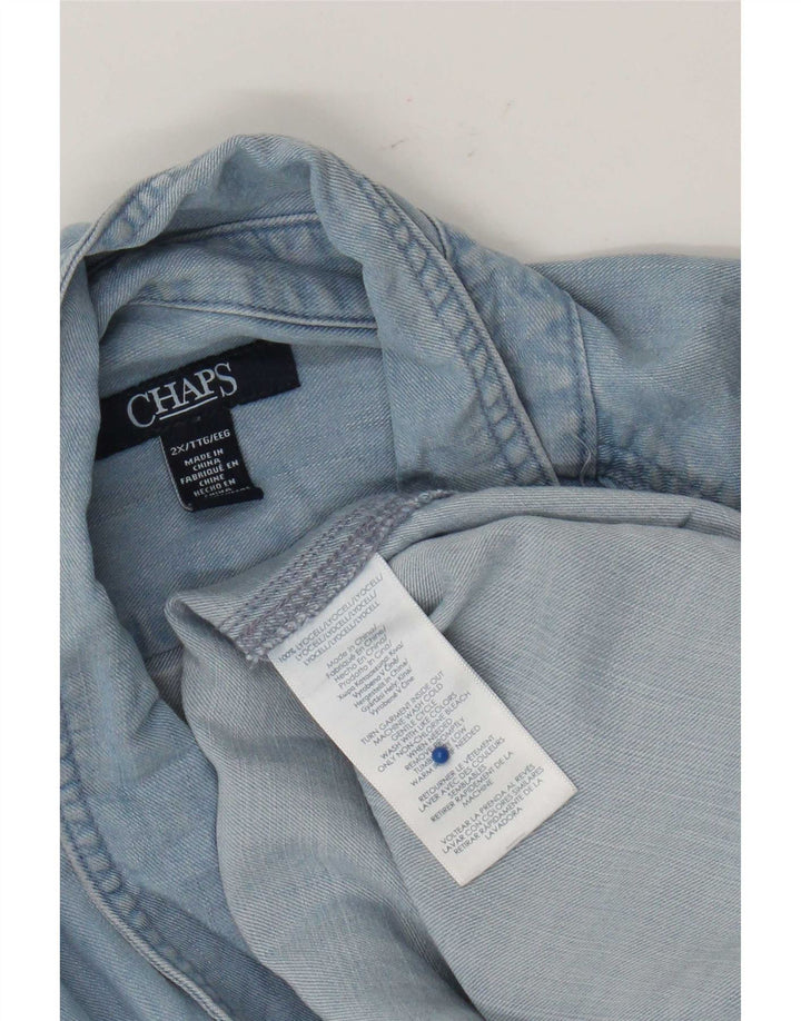 Chaps Dame Denim Shirt UK 20 2XL Blå Lyocell