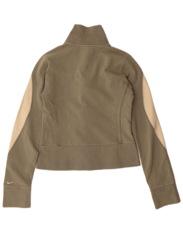 NIKE Womens Crop træningsdragt topjakke UK 8/10 Small Beige Colourblock