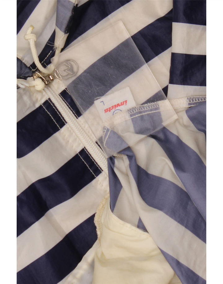 INVICTA Regnjakke med hætte til mænd UK 40 Stor marineblå stribet polyester