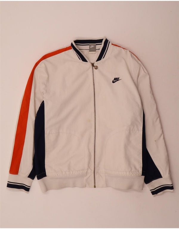 Nike træningsdragt topjakke til mænd UK 45/47 XL Hvid Colourblock Polyester