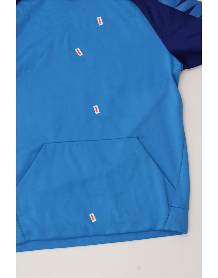 NIKE Mens Dri Fit Graphic Hoodie Jumper Small Blue Colourblock Polyester Vintage Nike and Second-Hand Nike from Messina Hembry 