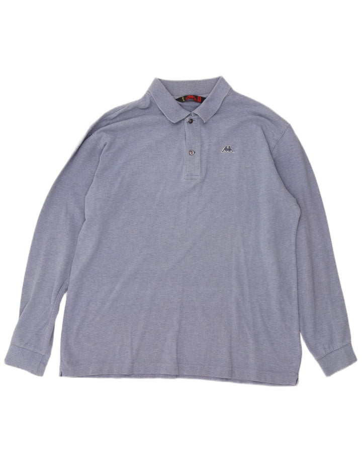 Kappa Langærmet Polo Shirt til mænd XL Blå Bomuld