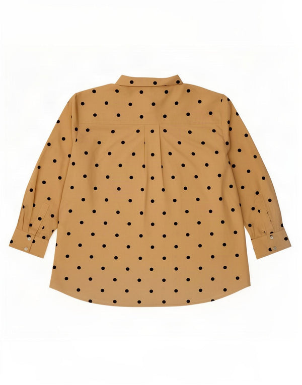 Marks & Spencer skjortebluse til kvinder UK 22 3XL Beige Polka Dot