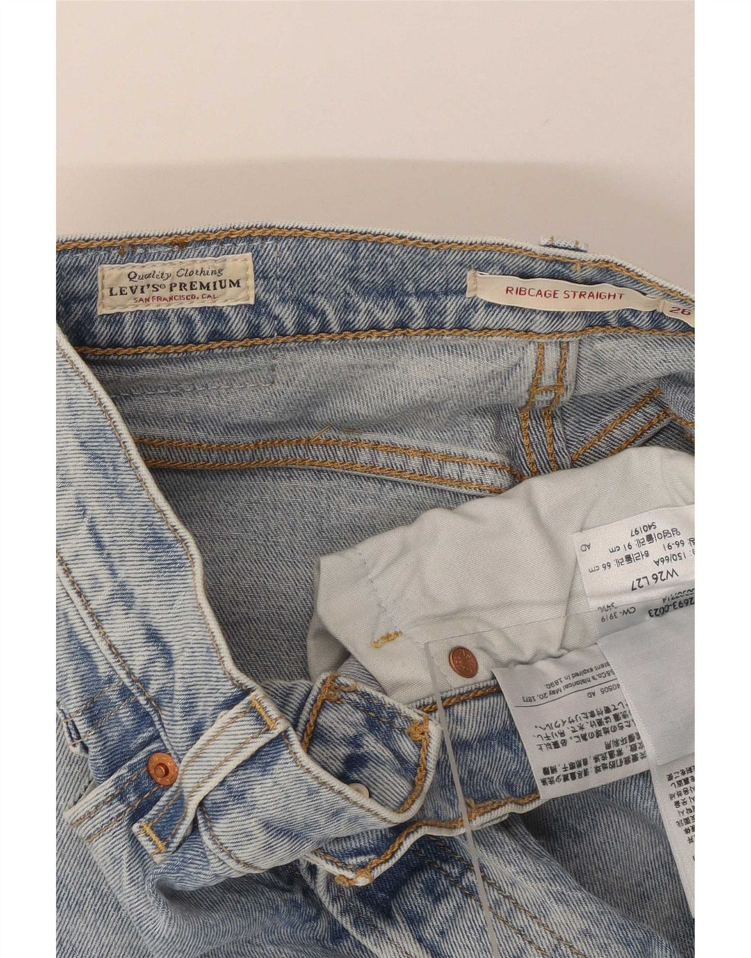 Levi's Dame Ribcage Straight Jeans W26 L27 Blå