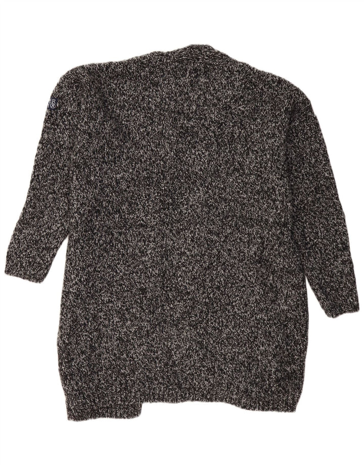 SUPERDRY Dame Oversized Longline cardigan sweater UK 18 XL Grå Flecked