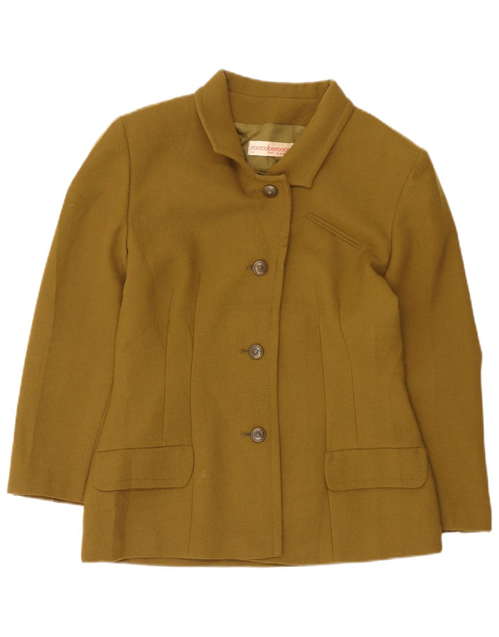 Roccobarocco Dame 4-knaps blazerjakke IT 44 Medium Khaki Wool