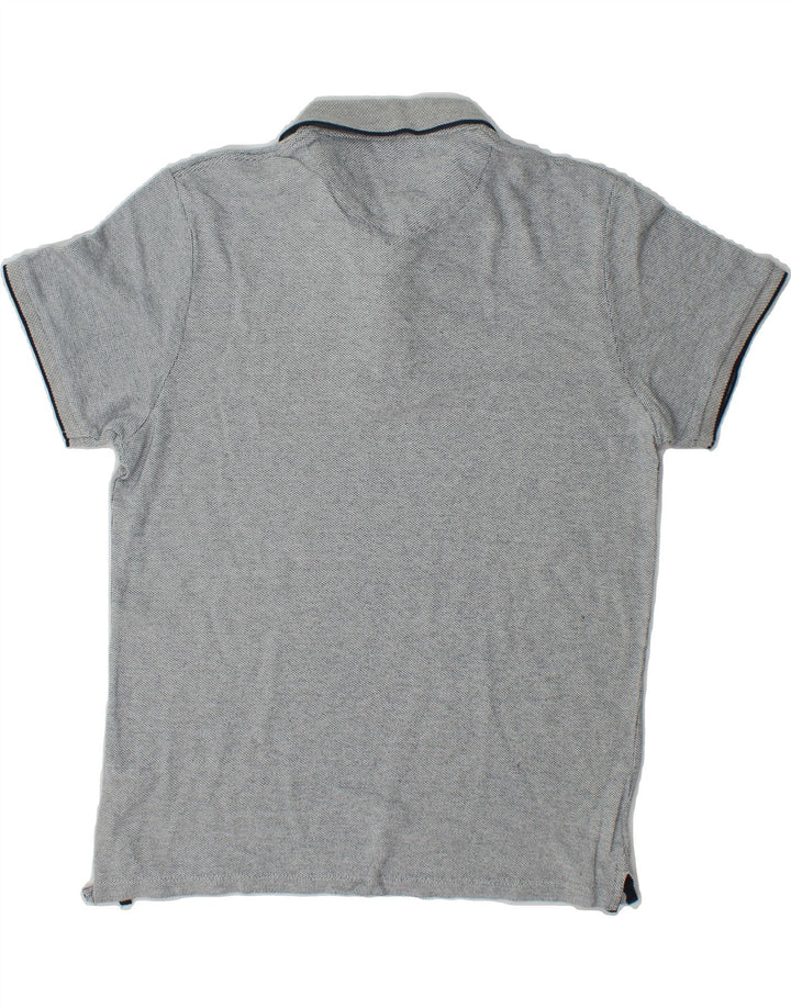 ZARA Mens Polo Shirt Large Grey Cotton Vintage Zara and Second-Hand Zara from Messina Hembry 