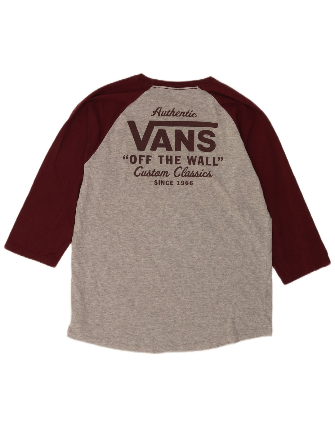 Vans Herre grafisk top 3/4 ærmet, stort gråt Colourblock Bomuld