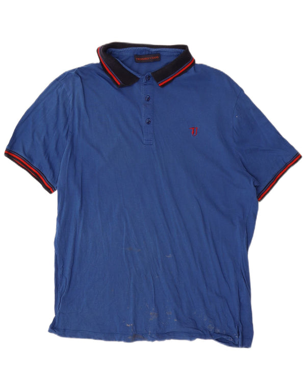 Trussardi Jeans Polo Shirt til mænd 2XL Blå Bomuld