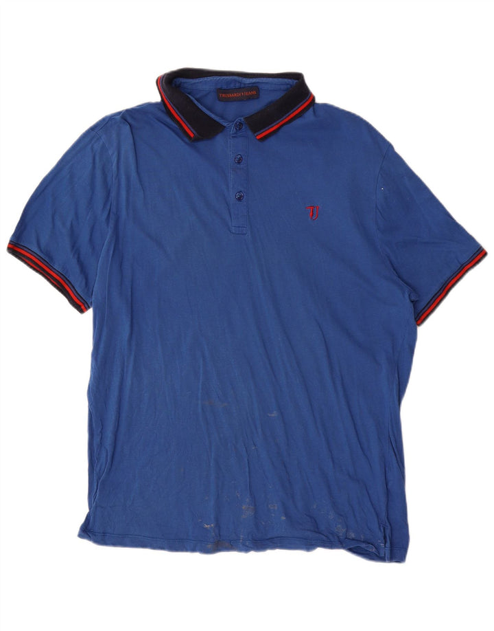 Trussardi Jeans Polo Shirt til mænd 2XL Blå Bomuld