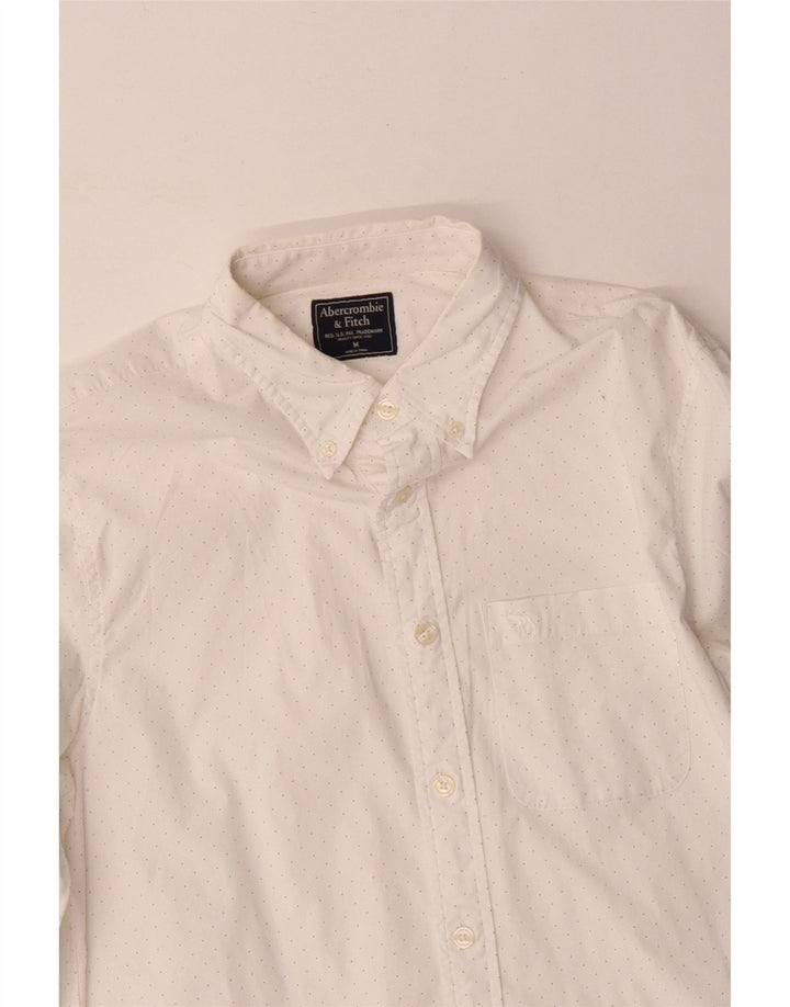 Abercrombie & Fitch Herreskjorte Medium Hvid Plettet