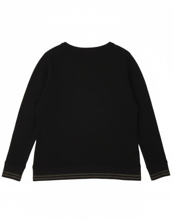 Barbour Womens Graphic Sweatshirt Jumper UK 16 Large  Black Cotton