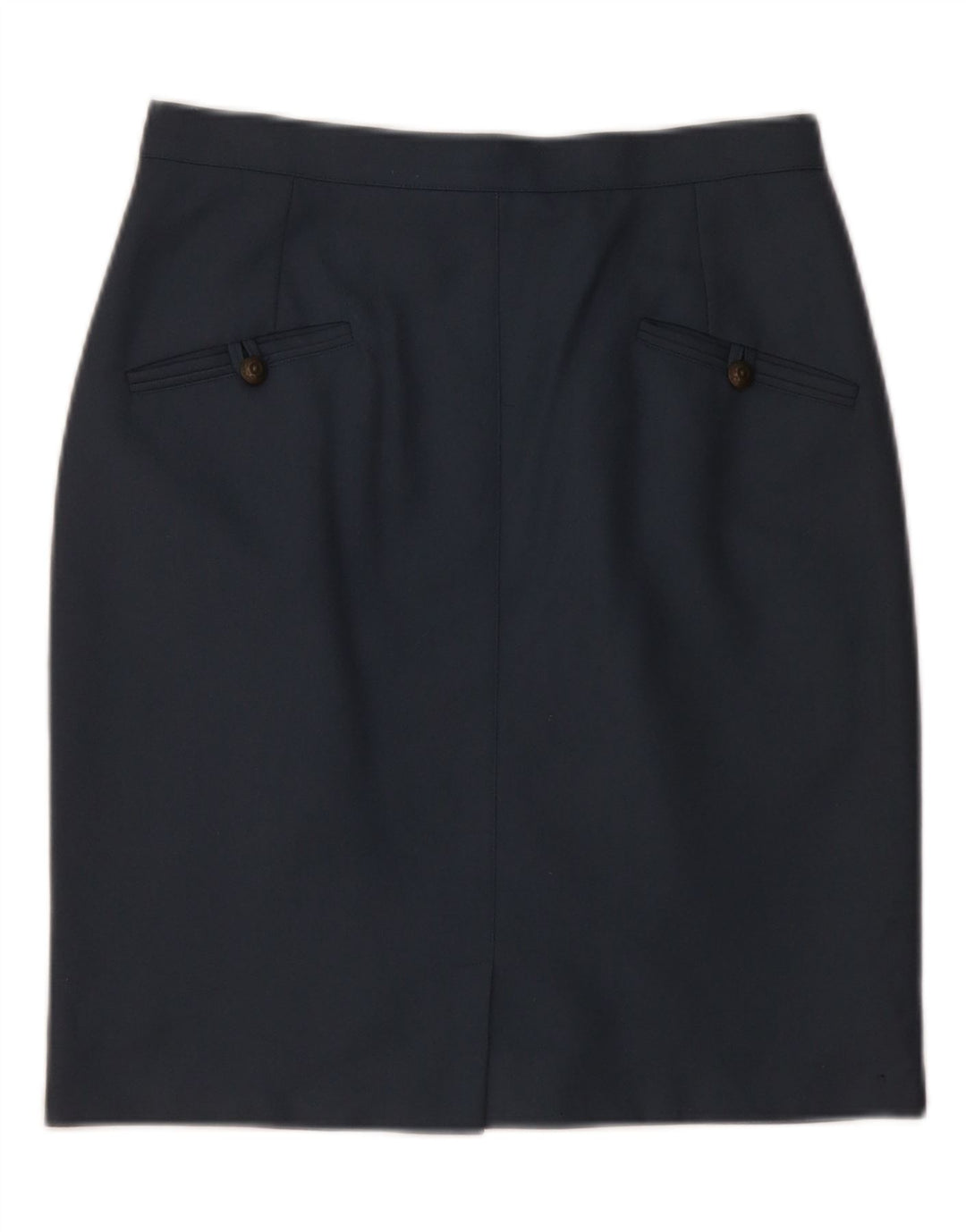 VINTAGE Blyantnederdel til kvinder Medium W28 Marineblå Uld