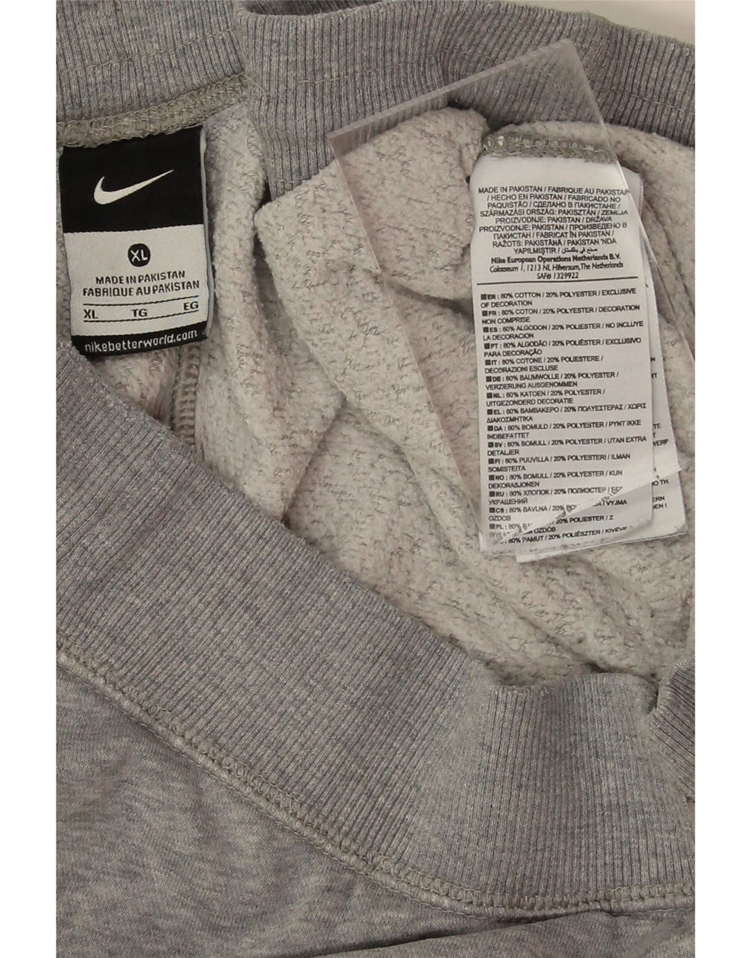 NIKE Mens Tracksuit Trousers Joggers XL  Grey Cotton Vintage Nike and Second-Hand Nike from Messina Hembry 