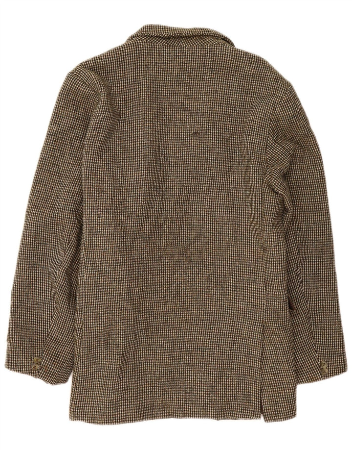 Harris Tweed Herre 3-knaps blazerjakke UK 40 Large Brown Check New Wool